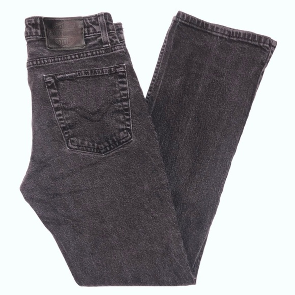 Harley Davidson Black Denim Bootcut Jeans Sz 8